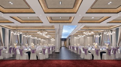 新中式酒店宴会厅3D模型下载